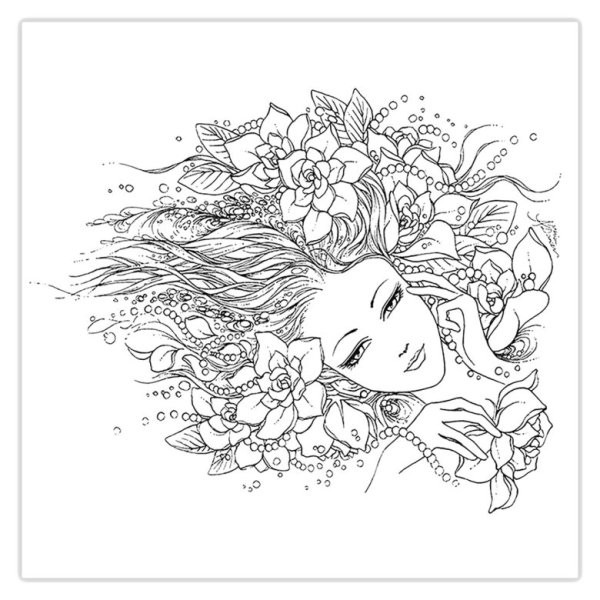 Раскраска антистресс природа девушка
