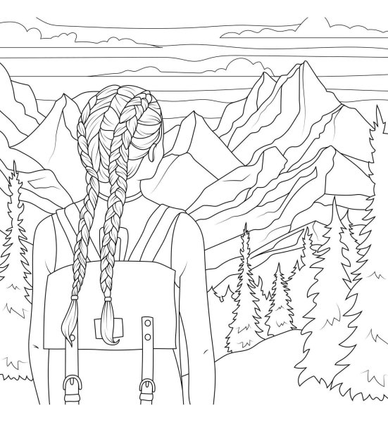 Раскраски для девочек горы