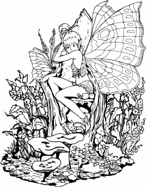 Лесная Фея раскраска