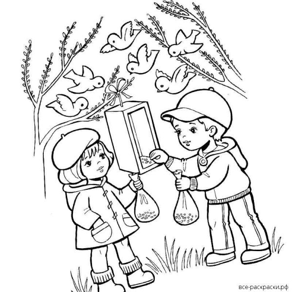 Раскраска на тему Весна для дошкольников