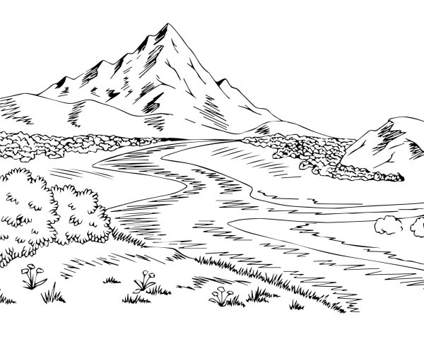 Раскраска горы и равнины