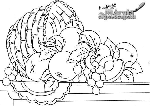 Натюрморт с фруктами раскраска