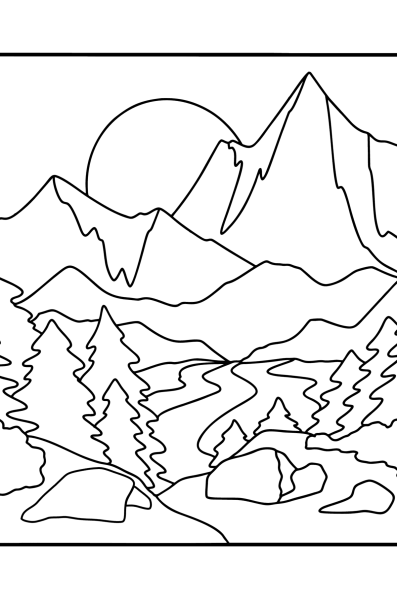 Раскраска закат солнца