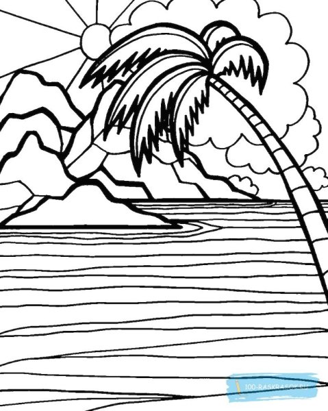 Море раскраска для детей