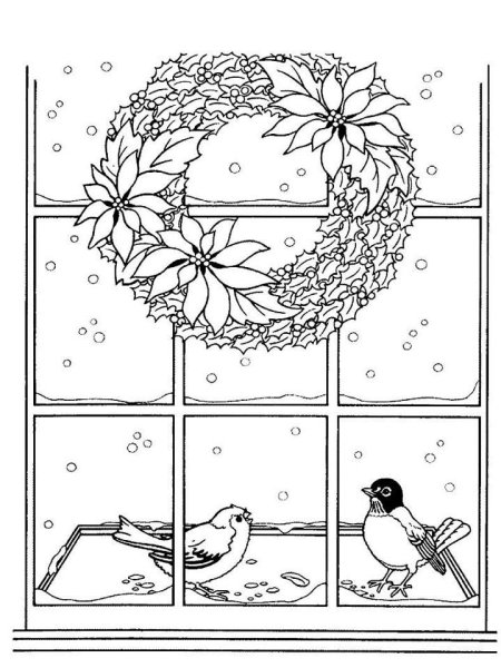 Вид из окна раскраска