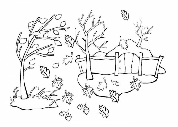 Осень раскраска для детей