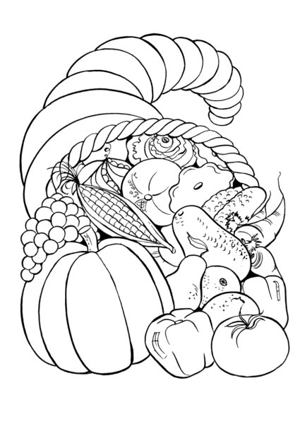 Натюрморт с фруктами раскраска