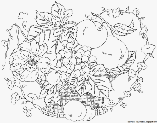 Натюрморт раскраска