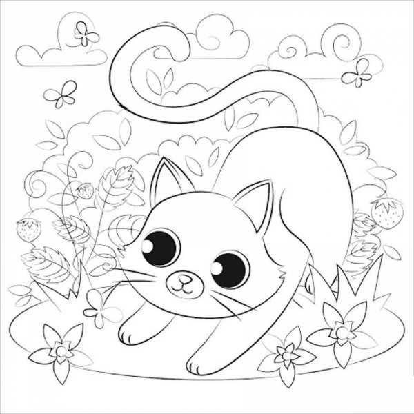 Раскраски для девочек 7 лет котики