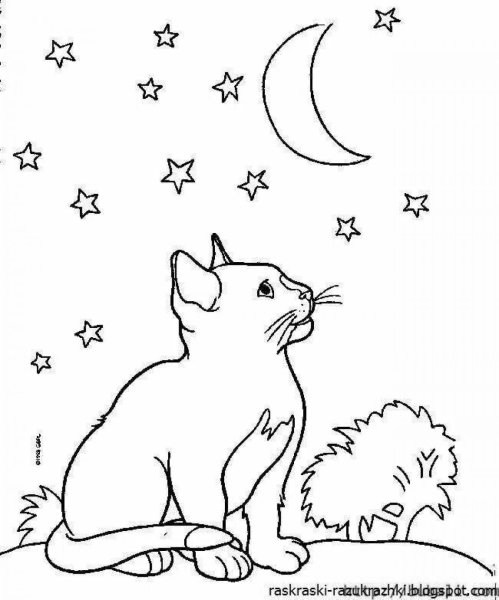 Ночь раскраска для детей