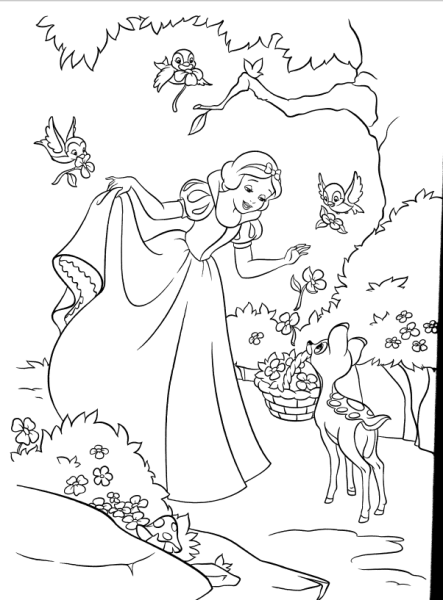 Лесная принцесса раскраска