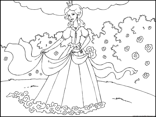 Принцесса. Раскраска