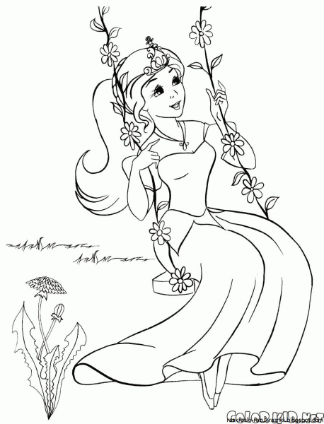 Принцесса. Раскраска