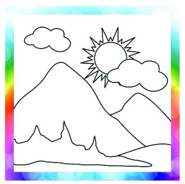 Горы раскраска для детей