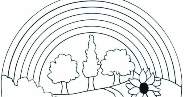 Радуга раскраска для детей