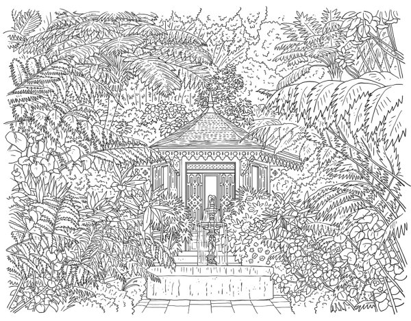 Раскраски пейзаж сложные