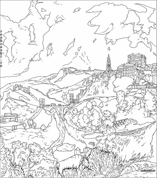 Раскраска по номерам пейзаж