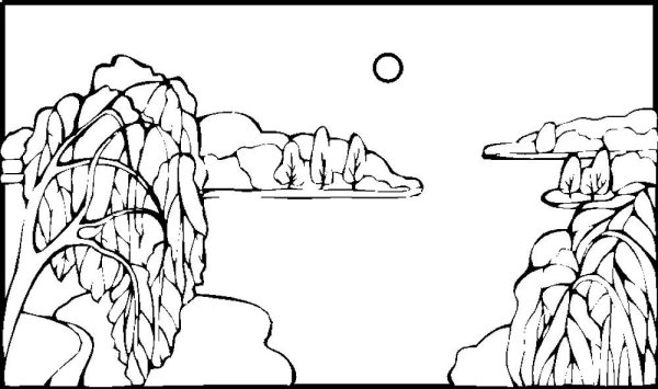 Раскраска пейзаж