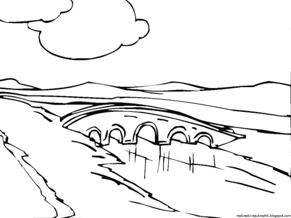 Река раскраска для детей
