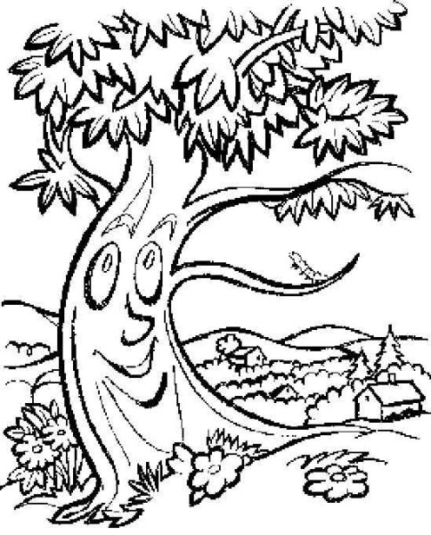 Раскраска для детей сказки дерево