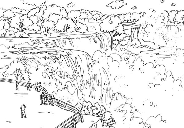 Ниагарский водопад раскраска