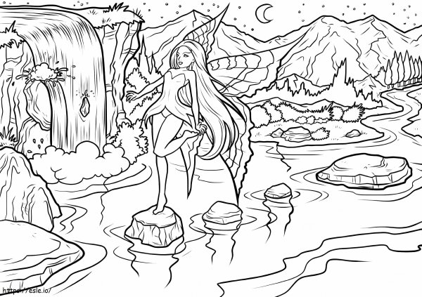 Водопад раскраска для детей