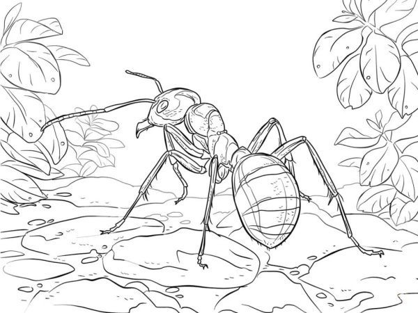 Муравей раскраска