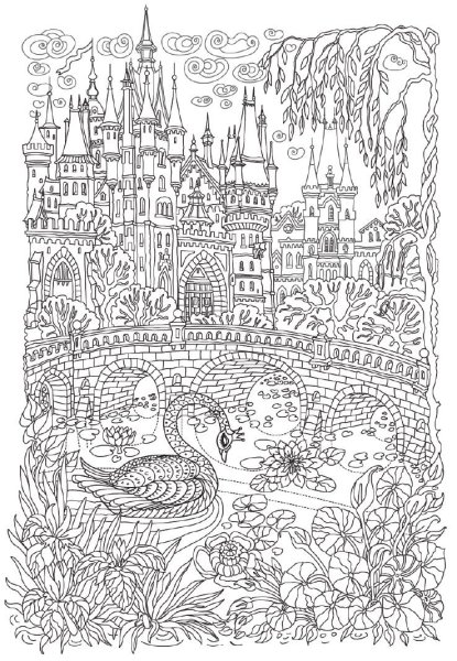 Раскраска антистресс замок