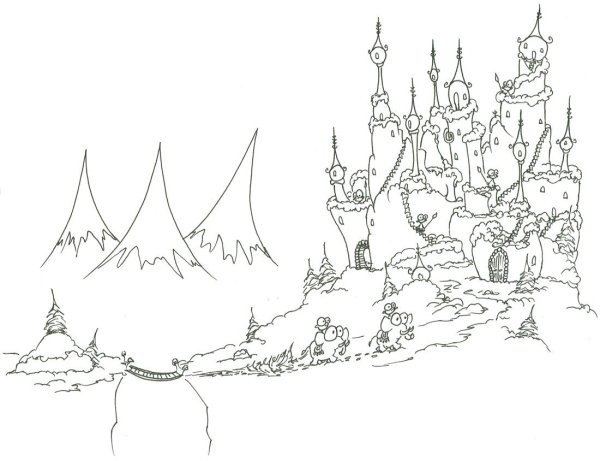 Замок снежной королевы раскраска