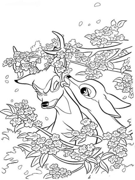 Раскраски Дисней Бэмби