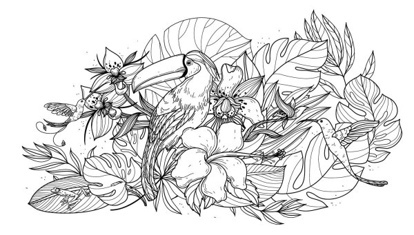 Раскраска антистресс природа