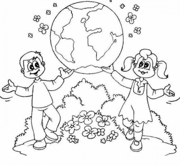 День земли раскраски для детей