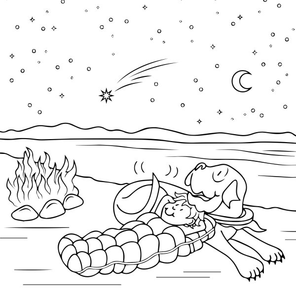 Ночь раскраска для детей