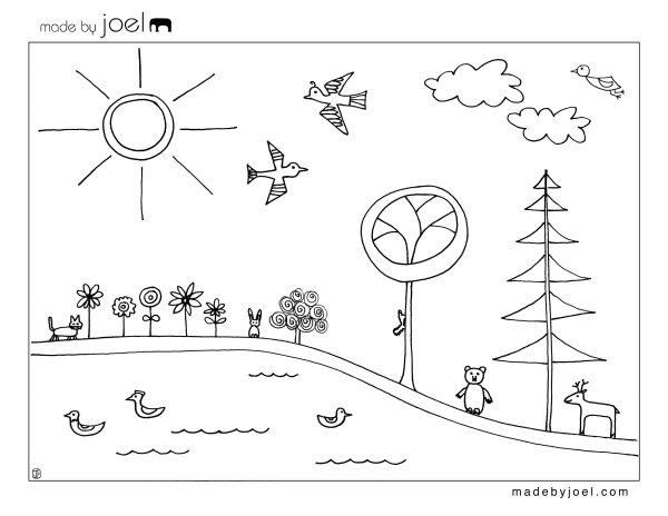 День ночь раскраска для детей