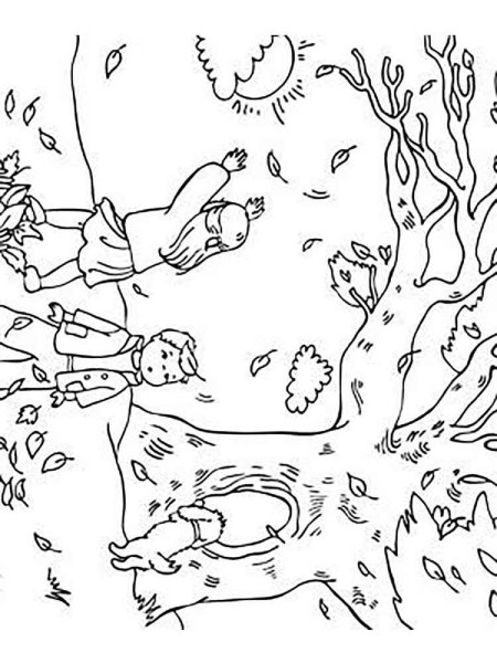 Рисунок красота осени раскраска