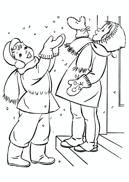 Зимняя одежда раскраска для детей