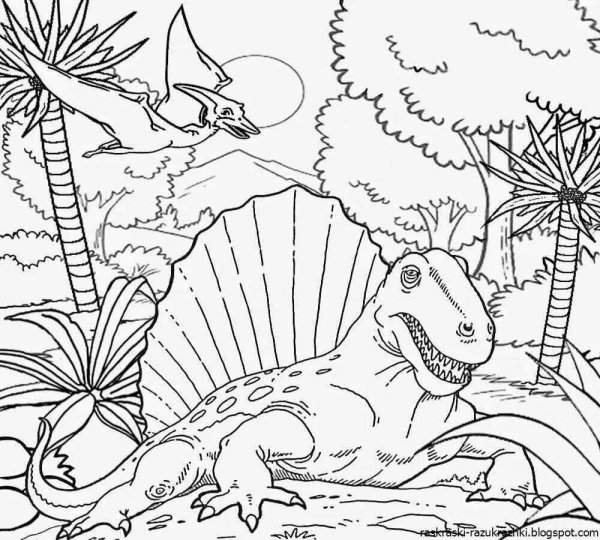 Динозавры / раскраска