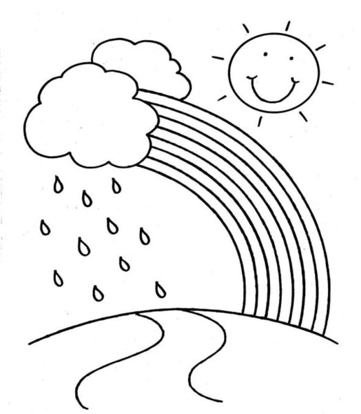 Радуга раскраска для детей