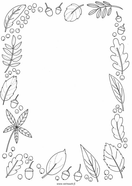 Осенняя рамка черно белая