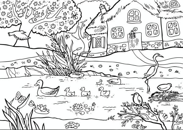 Раскраска природа для детей