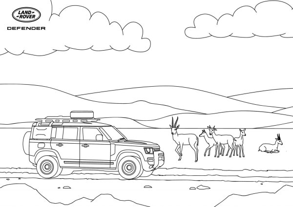 Раскраски пейзаж с машинками