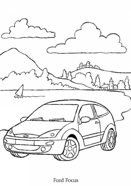 Раскраска автомобиль Форд фокус