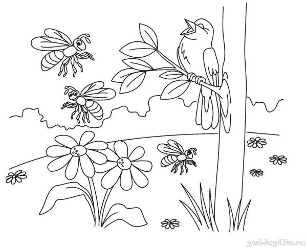 Раскраски Весна года для детей 6-7 лет