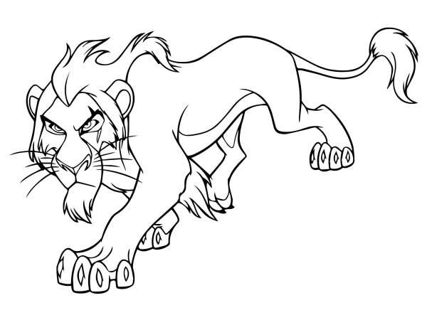 Раскраска хранитель Лев шрам