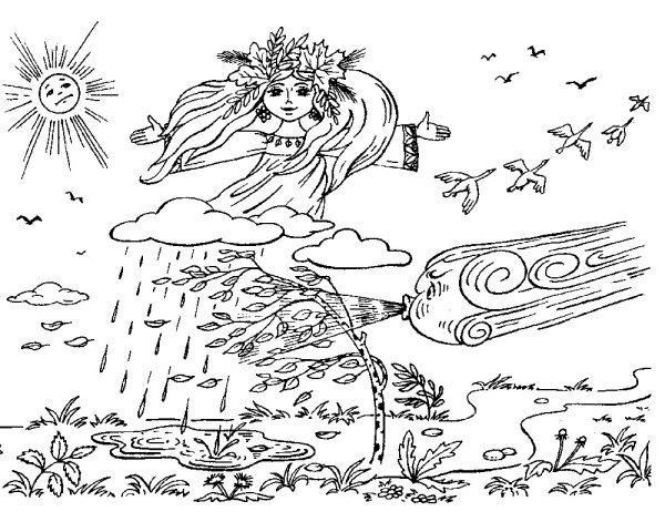 Рисунок осень раскраска