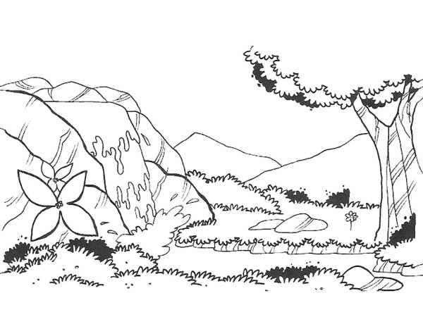 Раскраска пейзаж