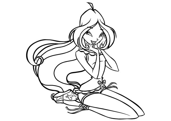 Раскраски Винкс Флора и гелия