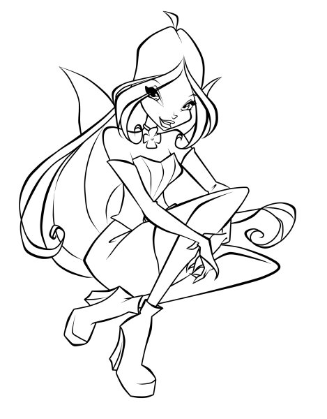 Раскраска Винкс Флора