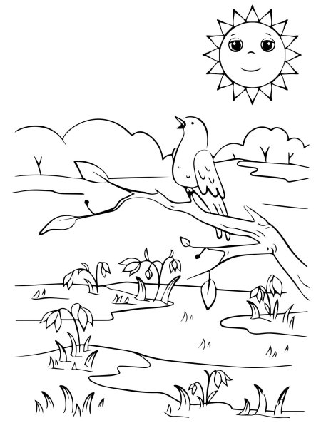 Весенние раскраски для детей