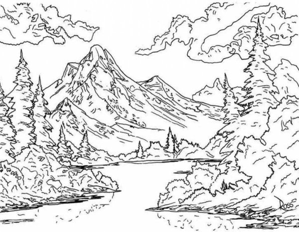Раскраска пейзаж